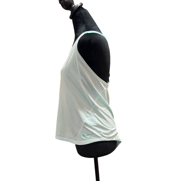 NIKE Women's White Dri-Fit Tank Top With Mint Green Size Small - Picture 2 of 6